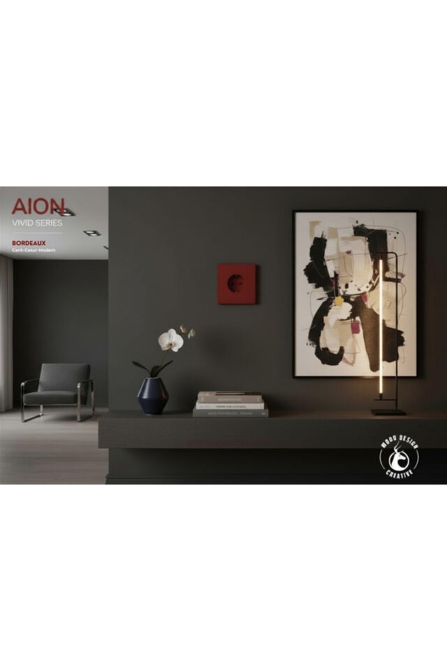 AION Collection - VIVID Series (BORDEAUX) /(TÜM PRİZLER İLE UYUMLUDUR) Minimal Mat Tasarım Priz / Premium Dekoratif Canlı Renkler Serisi (BORDO)