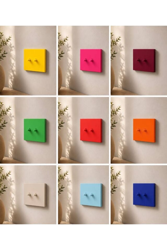 AION Collection - VIVID Series (BORDEAUX)2Lİ / (V.İ.K.O. İLE UYUMLU) 2Lİ Minimal Mat Tasarım Priz - Anahtar COVER/ Premium Dekoratif Canlı Renkler Serisi (BORDO)