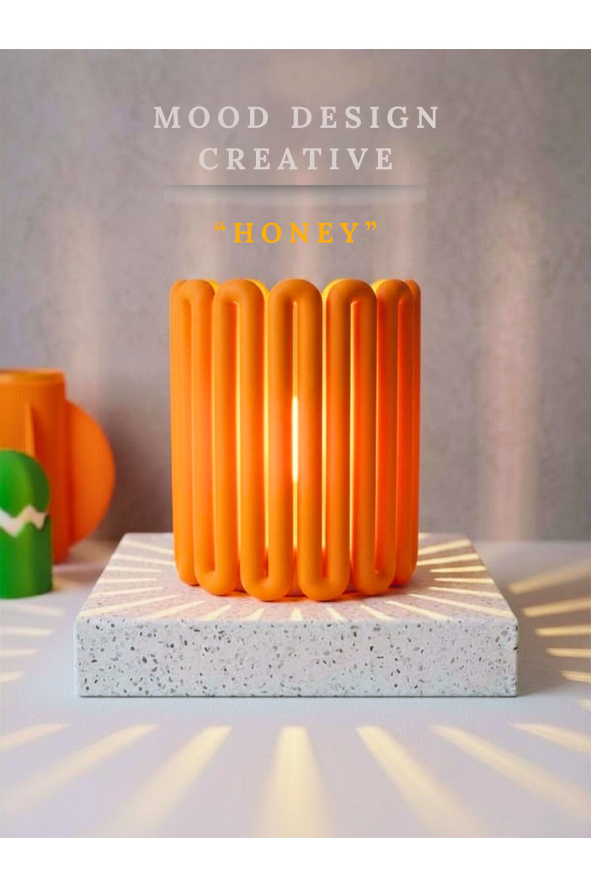 LOOPY HONEY DECORATIVE AMBIENT LAMP - Loopy Lamp Dekoratif Ambiyans Masa ve Gece Lambası - TURUNCU