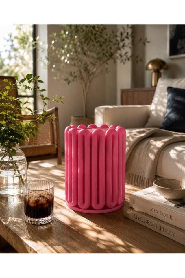 LOOPY PLUMMY DECORATIVE AMBIENT LAMP - Loopy Lamp Dekoratif Ambiyans Masa ve Gece Lambası - FUŞYA