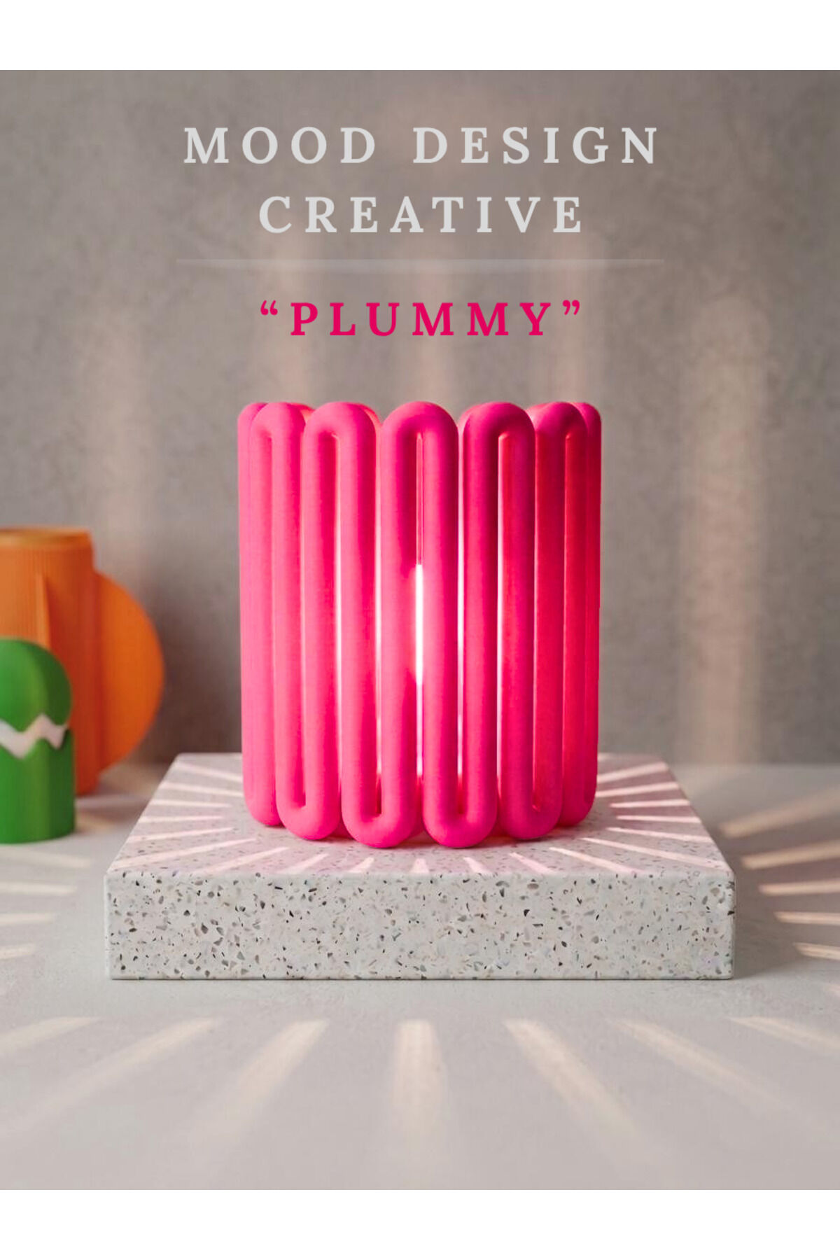 LOOPY PLUMMY DECORATIVE AMBIENT LAMP - Loopy Lamp Dekoratif Ambiyans Masa ve Gece Lambası - FUŞYA