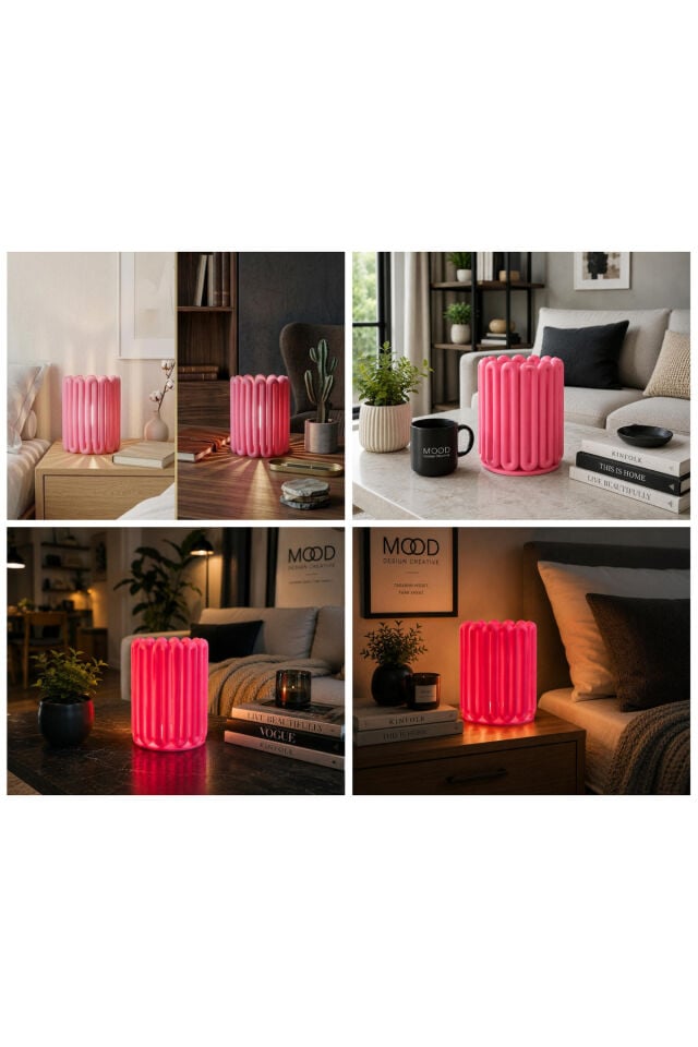 LOOPY PINKY DECORATIVE AMBIENT LAMP - Loopy Lamp Dekoratif Ambiyans Masa ve Gece Lambası - PEMBE