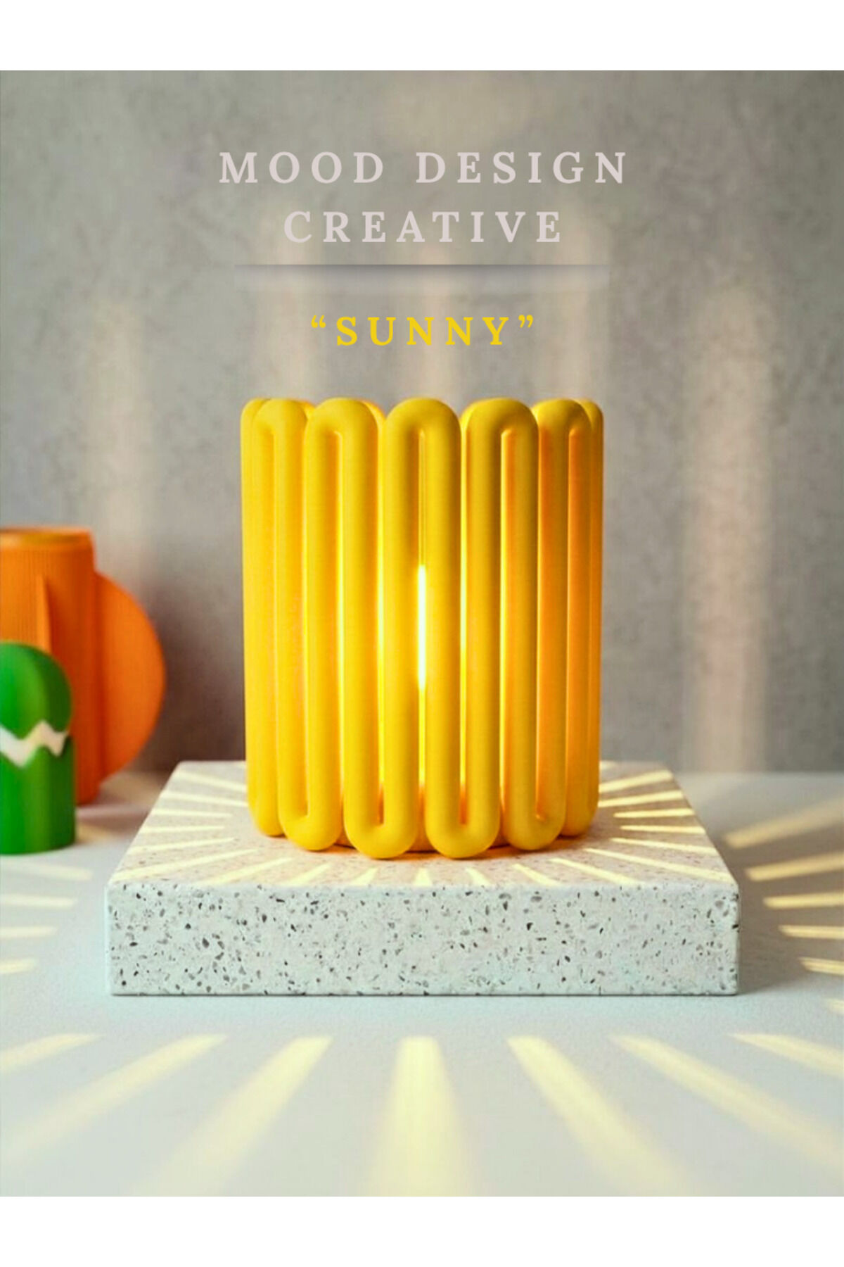 LOOPY SUNNY DECORATIVE AMBIENT LAMP - Loopy Lamp Dekoratif Ambiyans Masa ve Gece Lambası - SARI