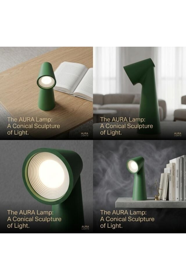 DECORATIVE COOL LAMP - GREEN (Masa üzeri Salon, Ofis ve Çalışma Masası Ambiyans Dekoratif Lamba)