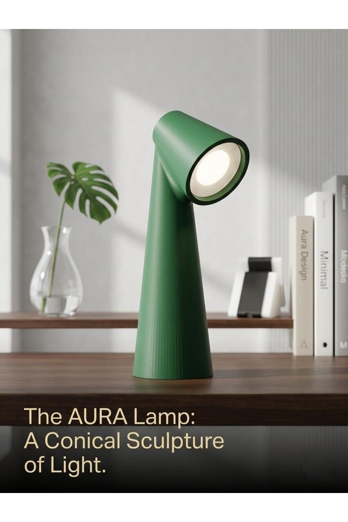 DECORATIVE COOL LAMP - GREEN (Masa üzeri Salon, Ofis ve Çalışma Masası Ambiyans Dekoratif Lamba)