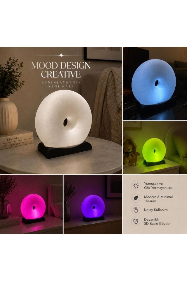 GRAND OLIGHT Modern Decorative Glow - RGB GRAND O (Donut)Design Soft Ambient Light (Masa-Ortam Ambiyans-Gece Lambası)