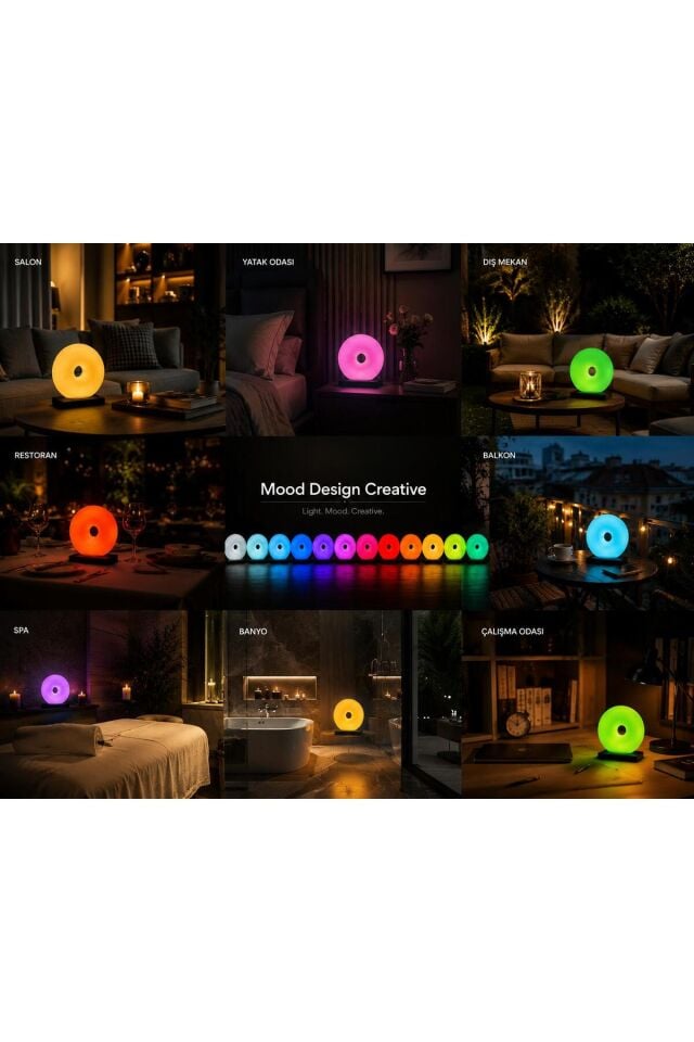 GRAND OLIGHT Modern Decorative Glow - RGB GRAND O (Donut)Design Soft Ambient Light (Masa-Ortam Ambiyans-Gece Lambası)