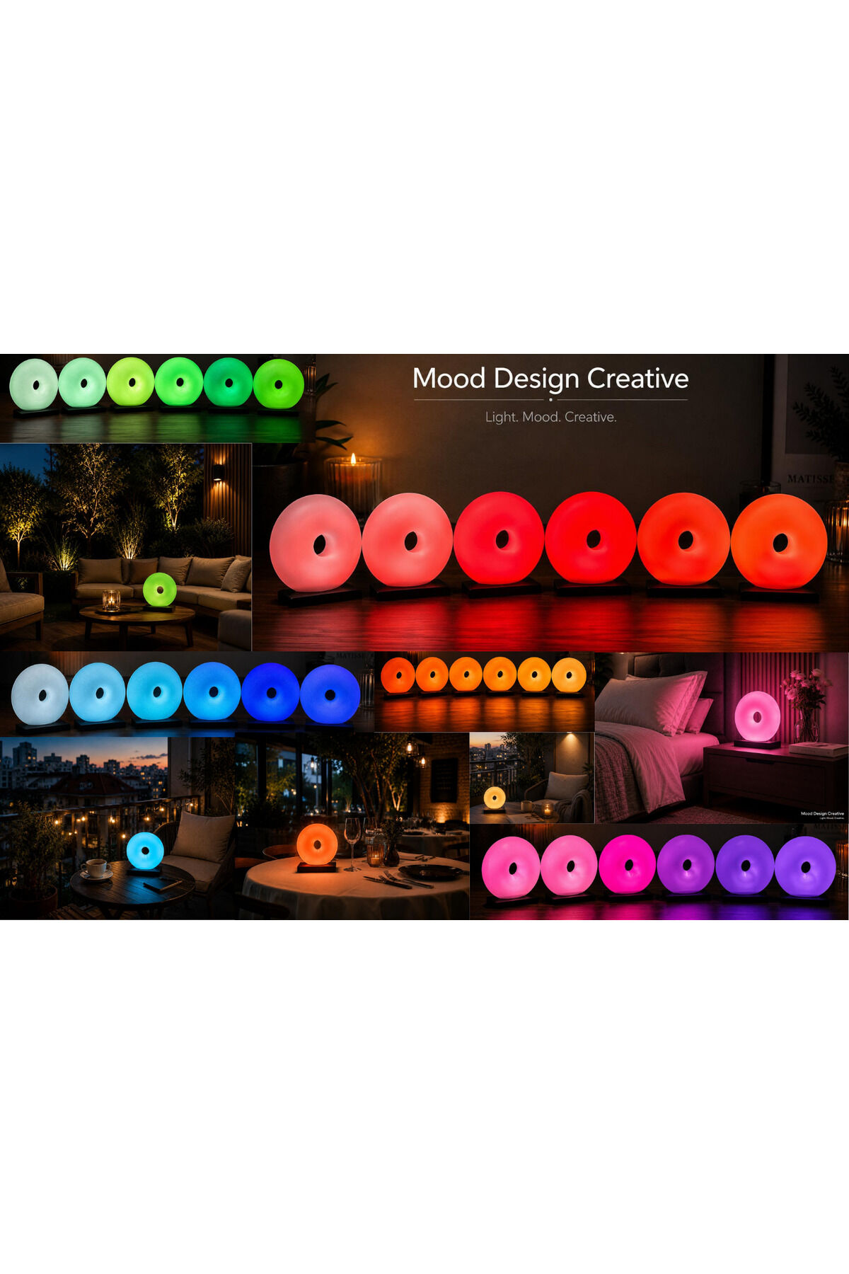 GRAND OLIGHT Modern Decorative Glow - RGB GRAND O (Donut)Design Soft Ambient Light (Masa-Ortam Ambiyans-Gece Lambası)