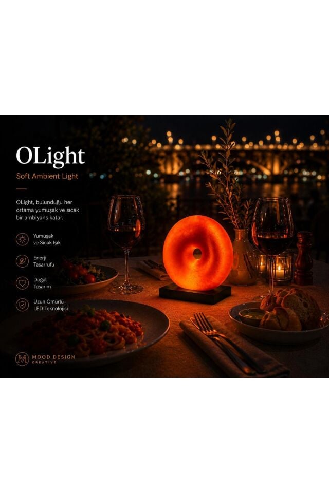 OLIGHT Orange Modern Decorative Glow - O ( Orange Donut) Design Soft Ambient Lamp (Masa-Ortam Ambiyans-Gece Lambası)