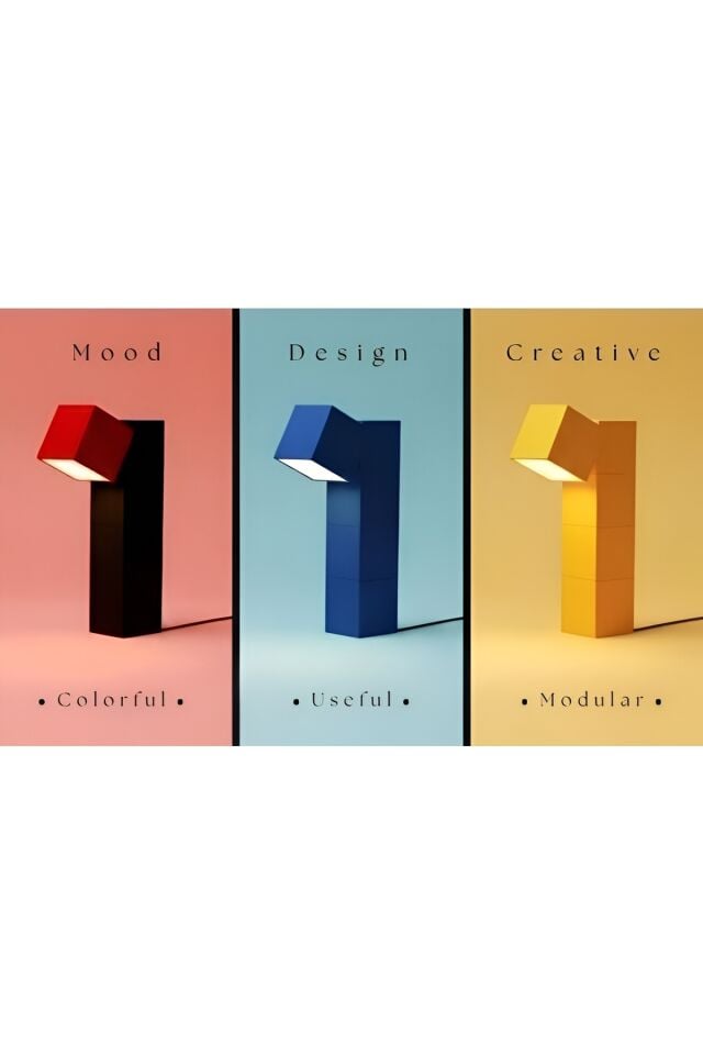 BLOCK CUBE DECORATIVE LAMP - BLOK KÜP DEKORATİF ÇOKLU MASA VE YER LAMBASI (5 KÜPLÜ)
