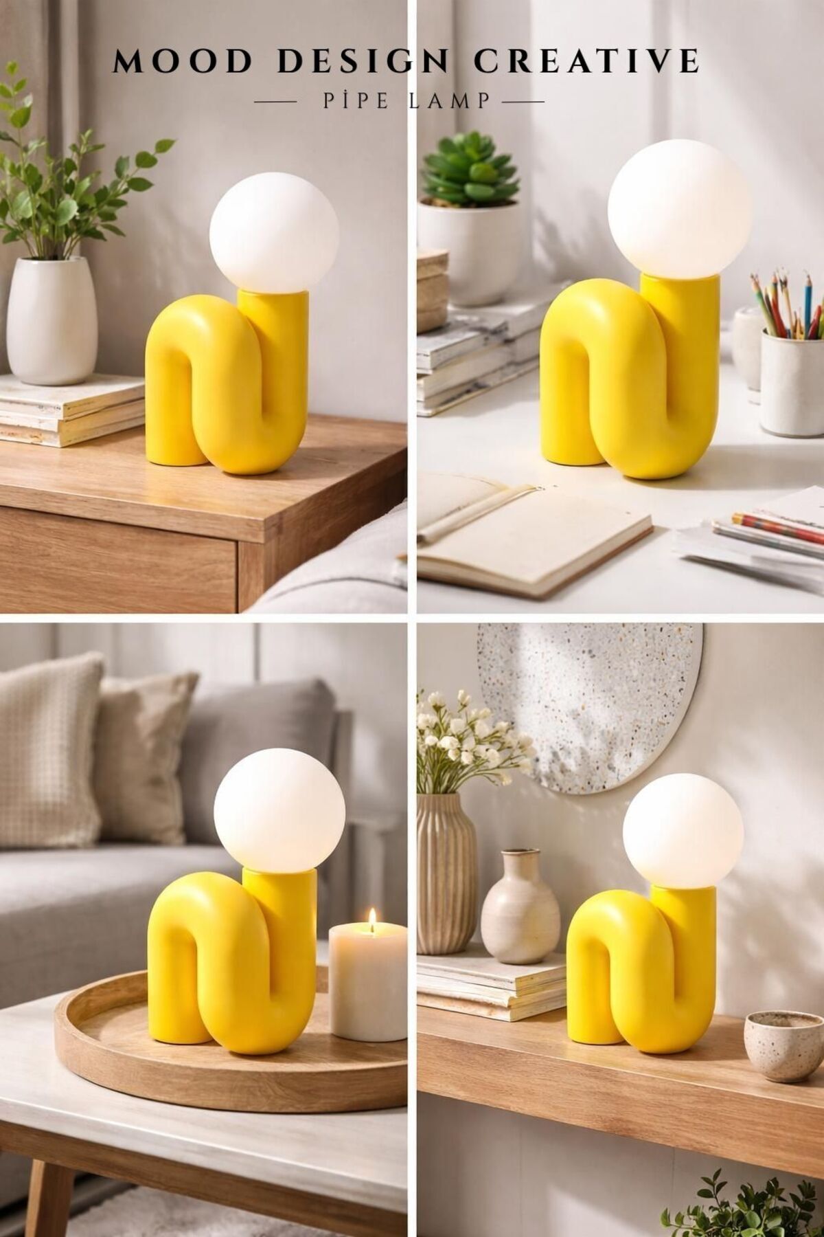PIPE LAMP - Dekoratif Ortam Ambiyans Aydınlatması (Boru Masa ve Gece Lambası)