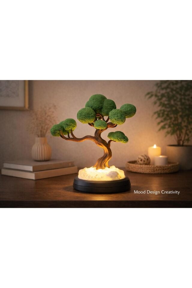 ROOTGLOW Bonsai Ambient Lamp - Bonzai Zen Tarzı Masa ve Gece Ortam Aydınlatması (USB Kablolu)