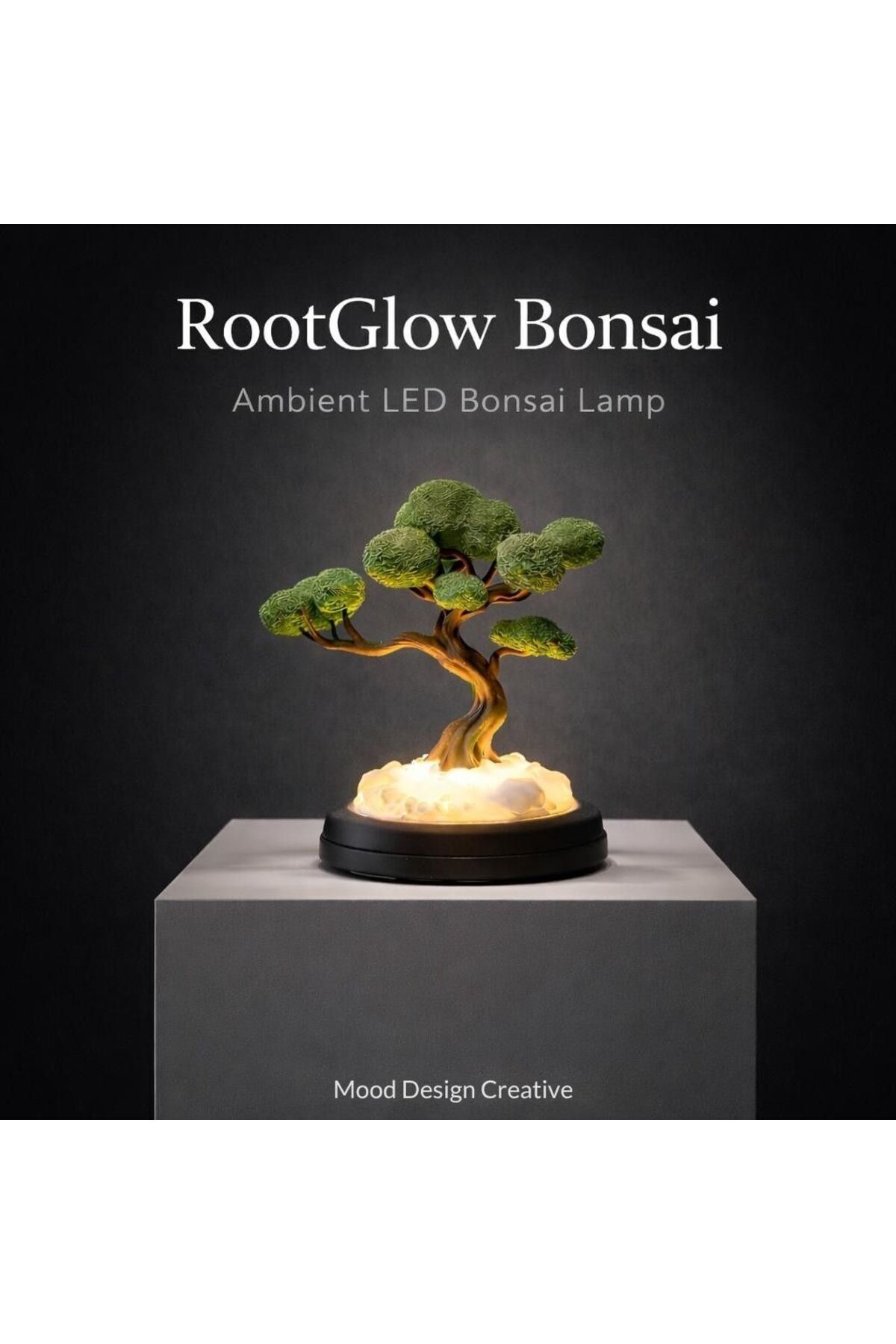 ROOTGLOW Bonsai Ambient Lamp - Bonzai Zen Tarzı Masa ve Gece Ortam Aydınlatması (USB Kablolu)
