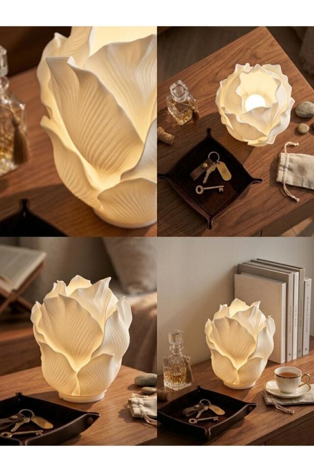 BLOOMA Ambient Light Object - Modern Form Elegance Tasarım Gece Lambası, USB Kablolu