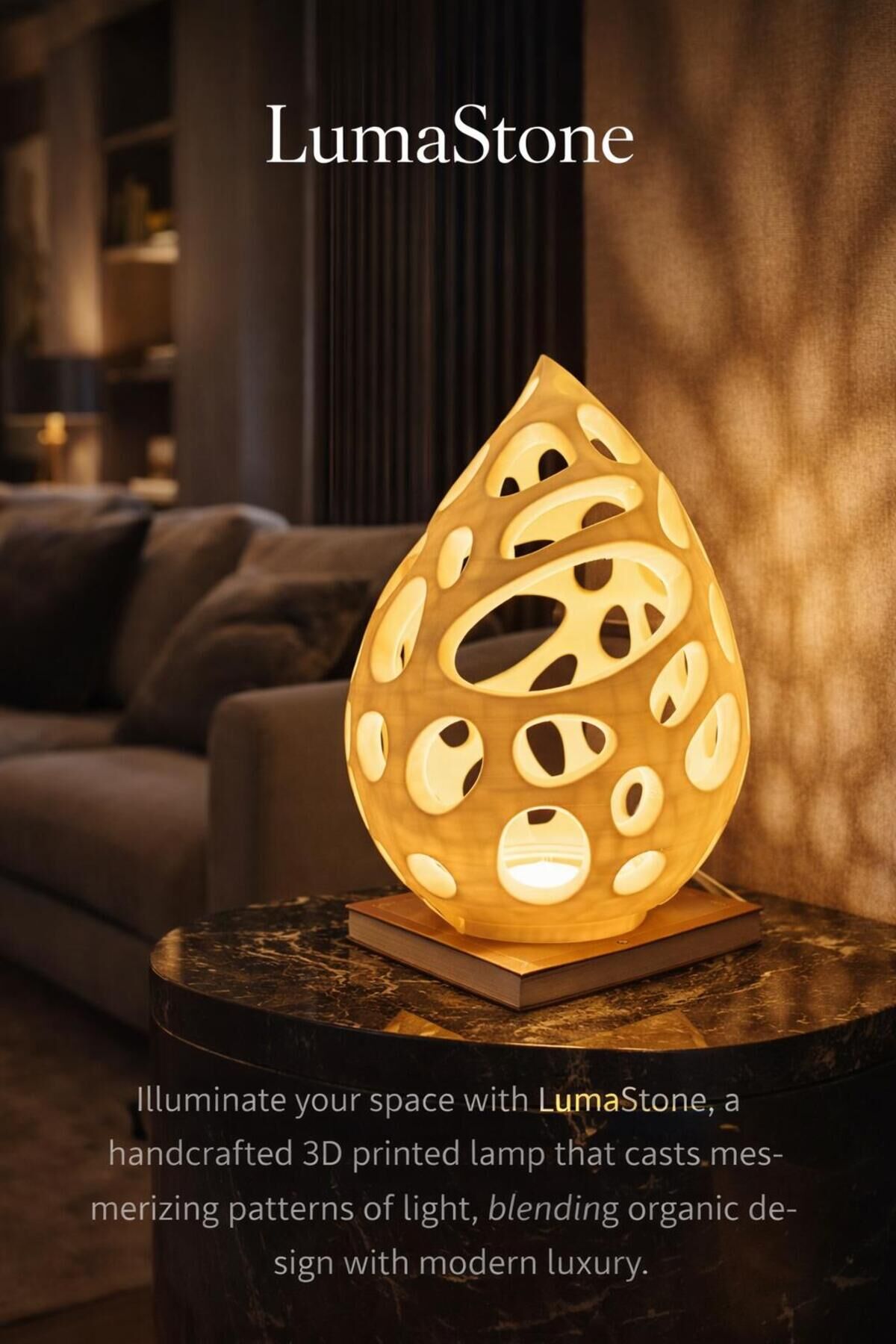 LumaStone Lamp - Lüks Masa ve Gece Lambası